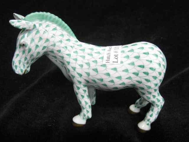 Appraisal: Herend Porcelain ''Fishnet'' Horse Figurine green '' tall '' long