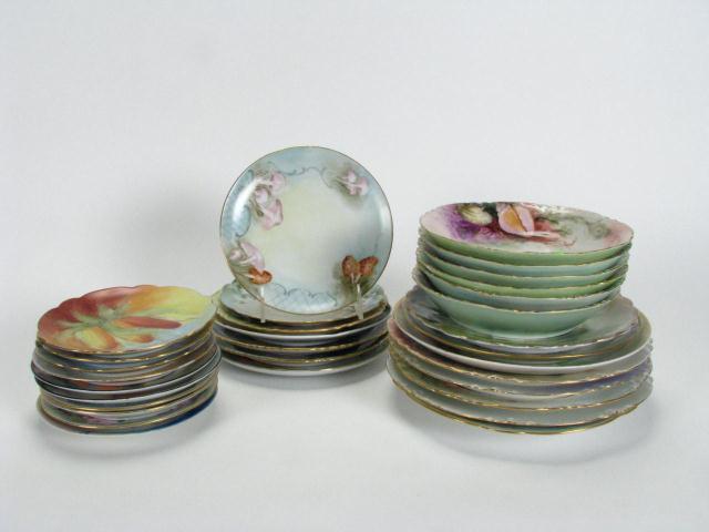 Appraisal: Group of hand-painted china bowls and plates approximately items various