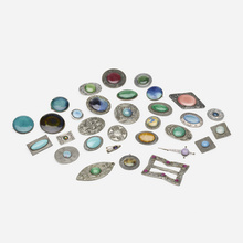 Appraisal: Arts Crafts COLLECTION OF THIRTY-ONE BROOCHES AND PENDANTS early th