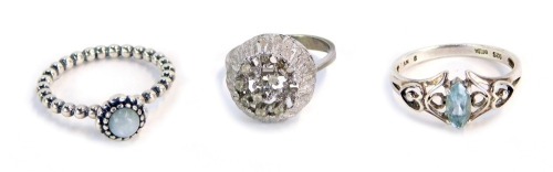 Appraisal: Three dress rings comprising a Pandora silver dressing ring size