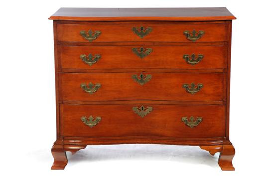 Appraisal: SERPENTINE FRONT CHIPPENDALE CHEST OF DRAWERS American nd half- th