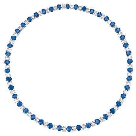 Appraisal: Sapphire and Diamond Necklace Estimate -