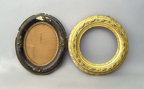 Appraisal: Five Victorian embossed wall pockets together with frames