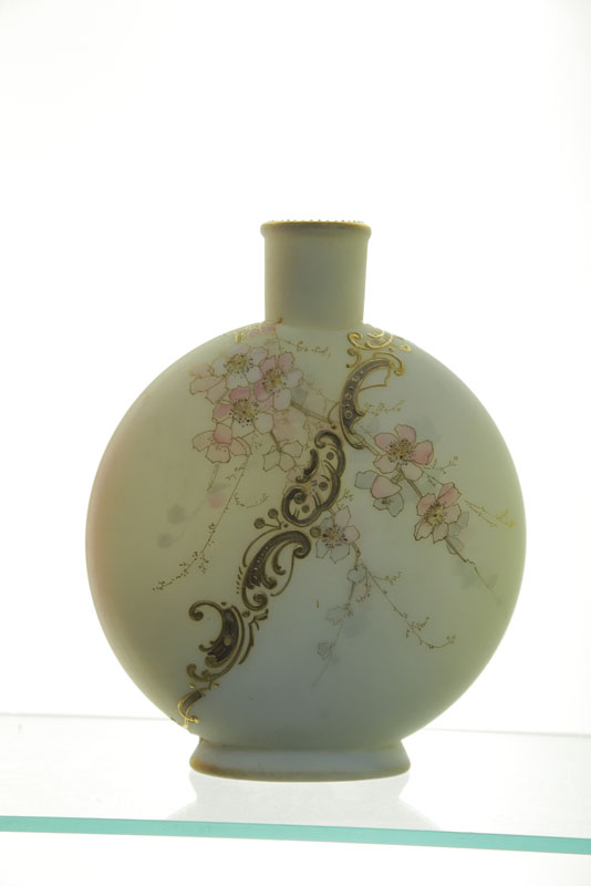 Appraisal: ART GLASS VASE Attributed to Smith Brothers Satin glass pillow