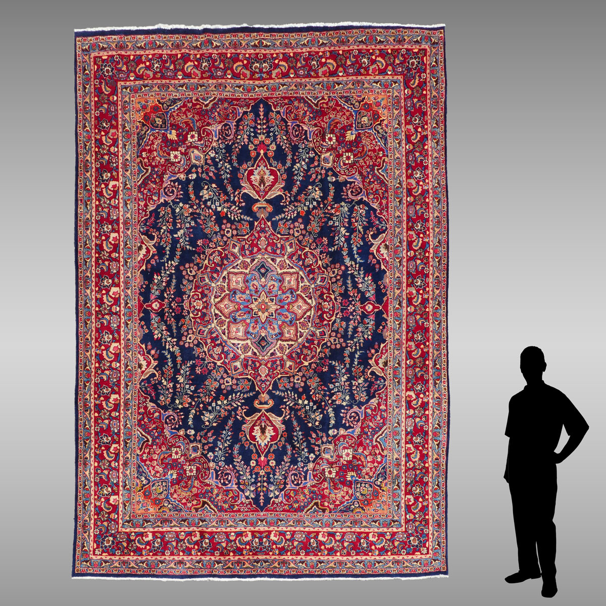 Appraisal: PERSIAN MASHAD HAND KNOTTED WOOL RUG ' '' X '