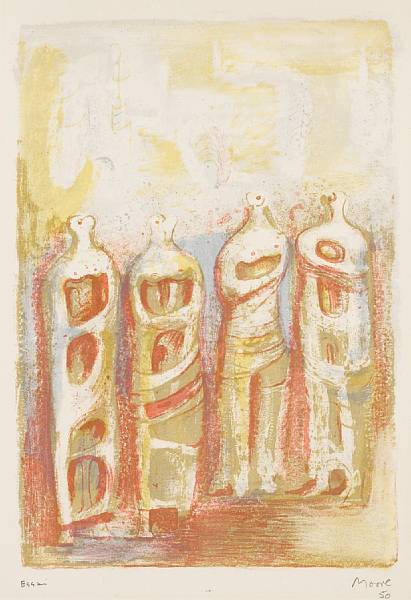 Appraisal: Henry Moore British - The Four Sketches from Prom th