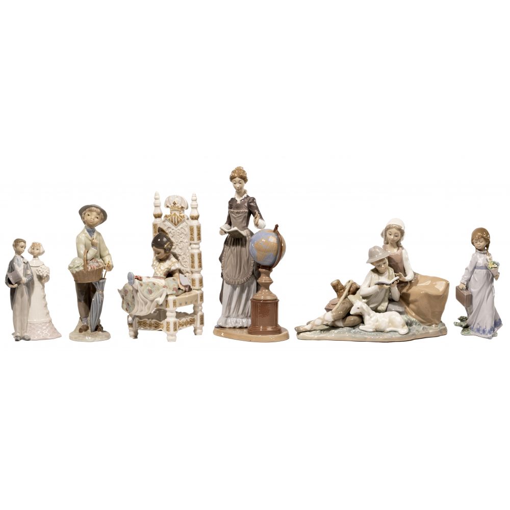 Appraisal: LLADRO FIGURINE ASSORTMENT items including School Marm retired School Days