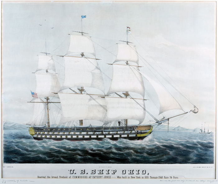 Appraisal: RARE PRINT OF THE quot U S SHIP OHIO quot