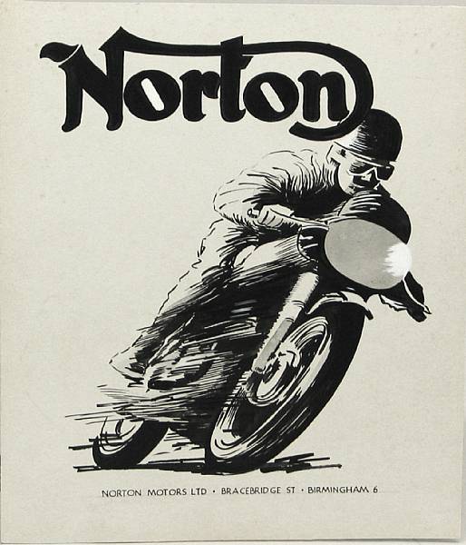 Appraisal: A Norton magazine advertising artwork late s pen and ink