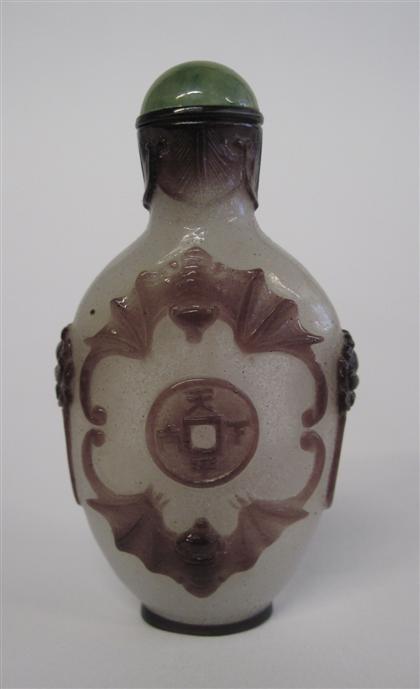 Appraisal: Chinese overlay glass snuff bottle th th century