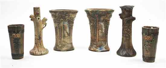 Appraisal: A Group of Six Weller Pottery Articles comprising a pair