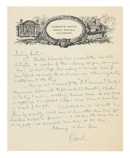 Appraisal: ARTISTS BEATON CECIL Archive of approximately letters mostly Autograph Letters