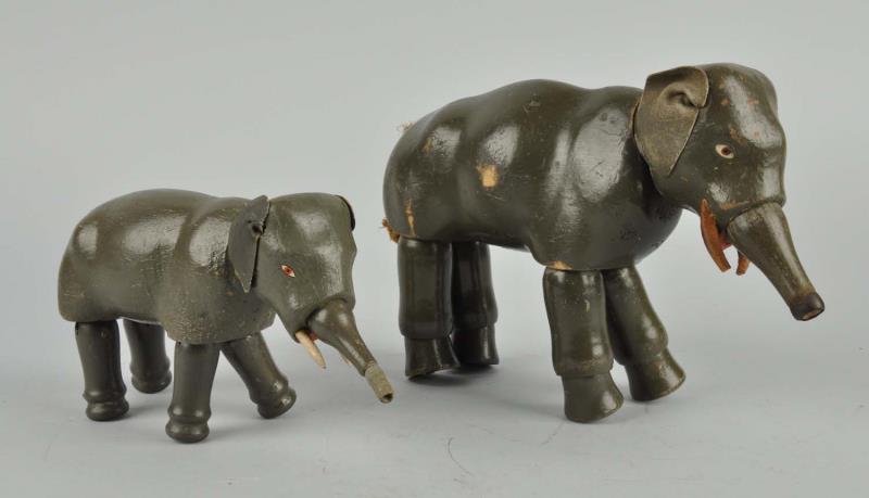 Appraisal: Lot of Schoenhut Wooden Elephants Different sizes so it looks