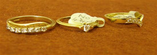 Appraisal: Three hallmarked gold diamond set rings