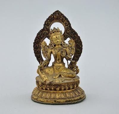 Appraisal: A Gilt Bronze Amitayus Figure of a Seated Buddha ca