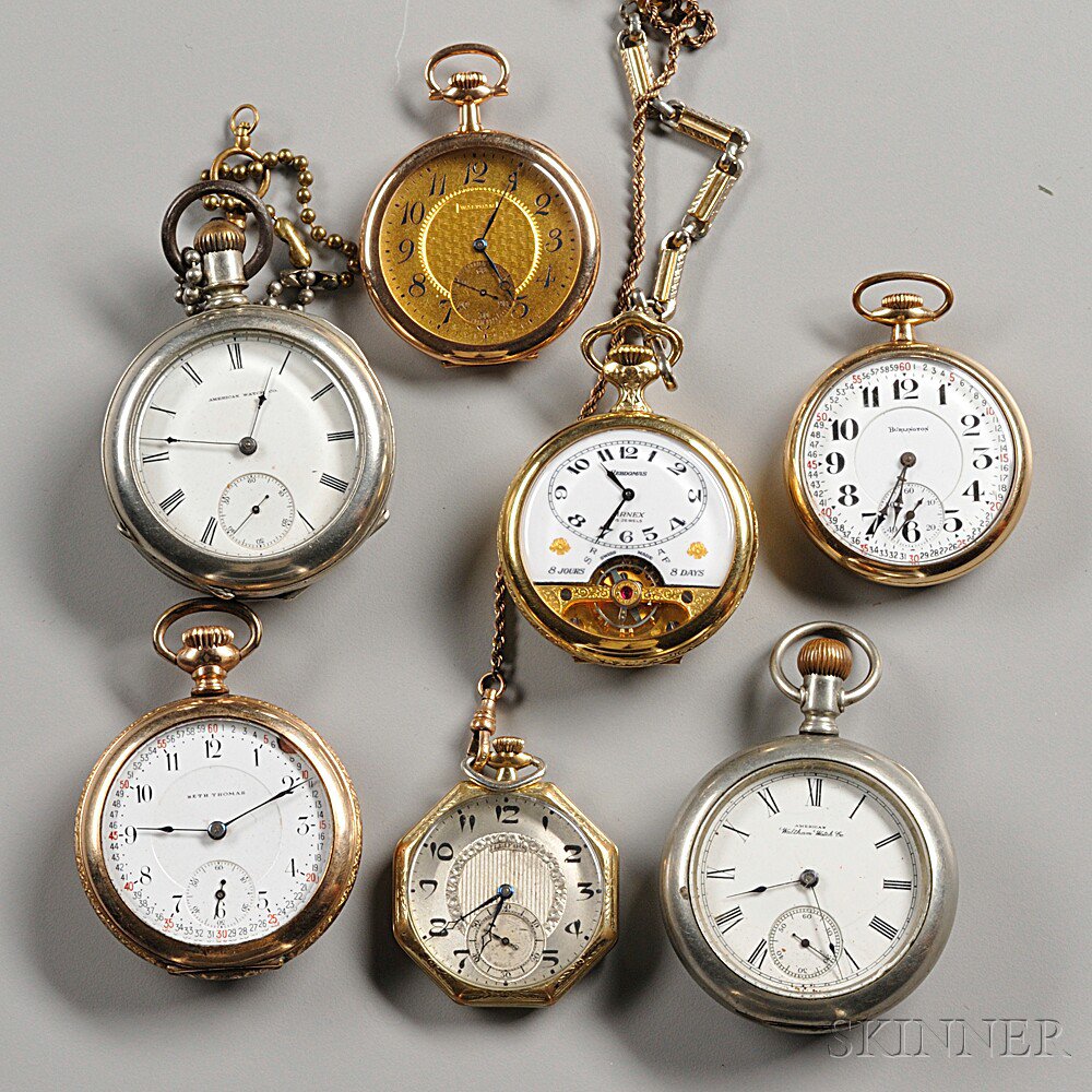 Appraisal: Three Waltham and Four Other Open Face Watches the Walthams