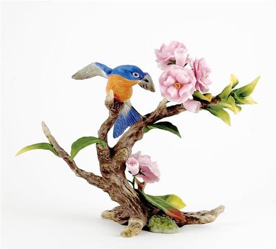 Appraisal: Boehm Bluebird with Cherry Blossom figural group stamped signed on