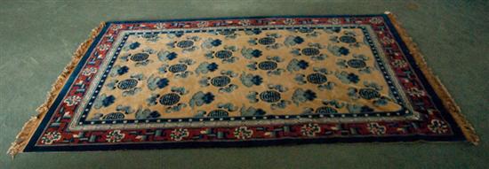 Appraisal: A Chinese Blue and Red Rug ' x '