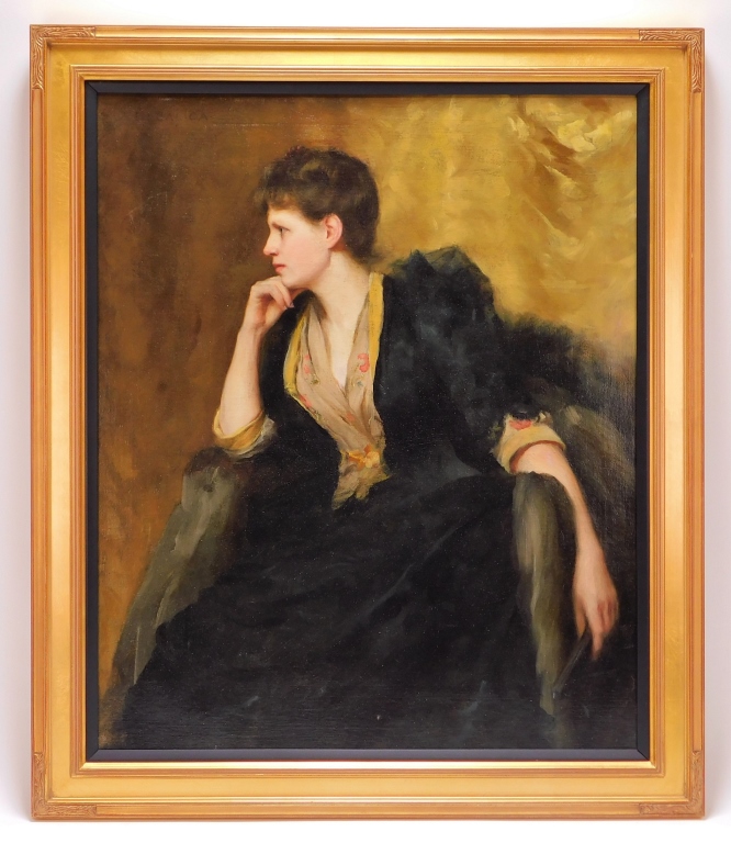 Appraisal: ISAAC HENRY CALIGA PORTRAIT OF A WOMAN PAINTING Massachusetts Indiana