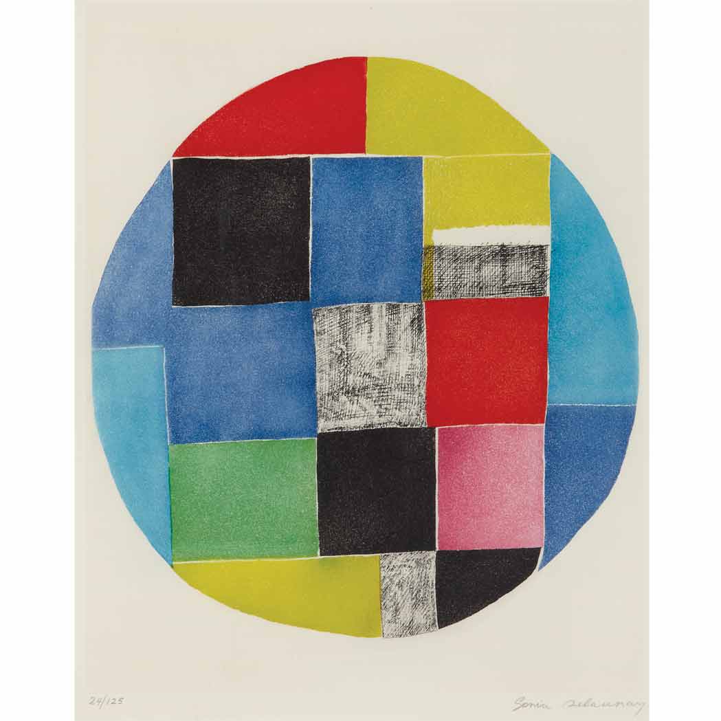 Appraisal: Sonia Delaunay COMPOSITION Color etching and aquatint circa signed and