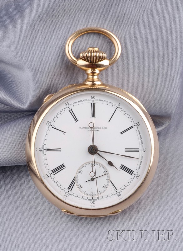 Appraisal: kt Gold Open Face Split Second Chronograph Pocket Watch Patek