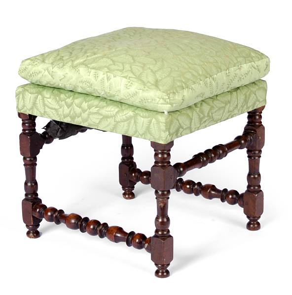 Appraisal: A William and Mary style footstool th century height in