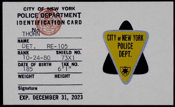 Appraisal: A Charlton Heston prop identification card from Soylent Green Metro-Goldwyn-Mayer