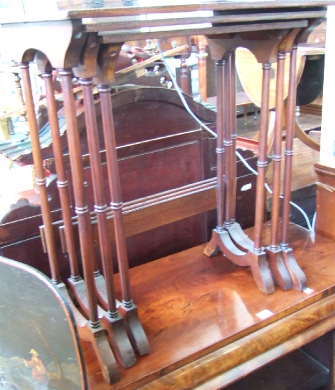 Appraisal: A nest of three Edwardian mahogany occasional tables each with