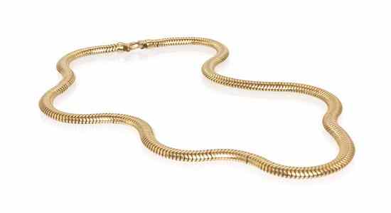 Appraisal: A Karat Yellow Gold Serpentine Chain Necklace Orstner dwts