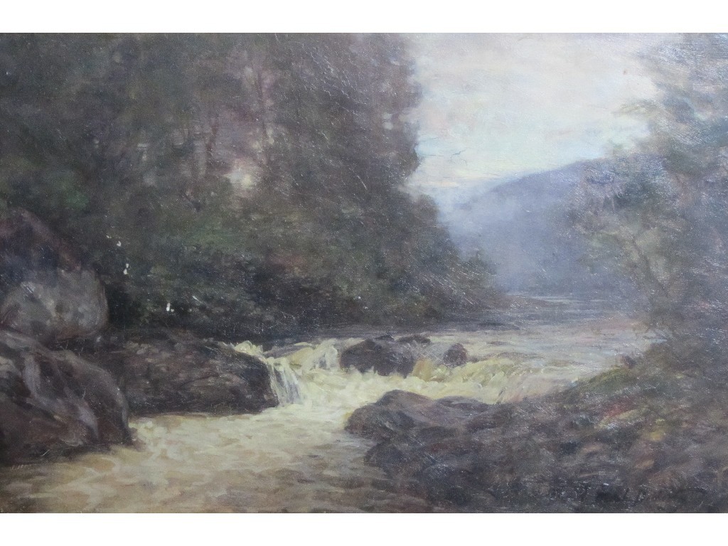 Appraisal: ALEXANDER BROWNLIE DOCHERTY - A FAST FLOWING RIVER Oil on