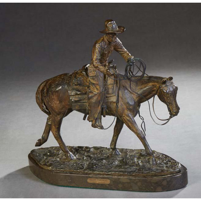 Appraisal: Harry Jackson - American Silent Pardners patinated bronze signed and