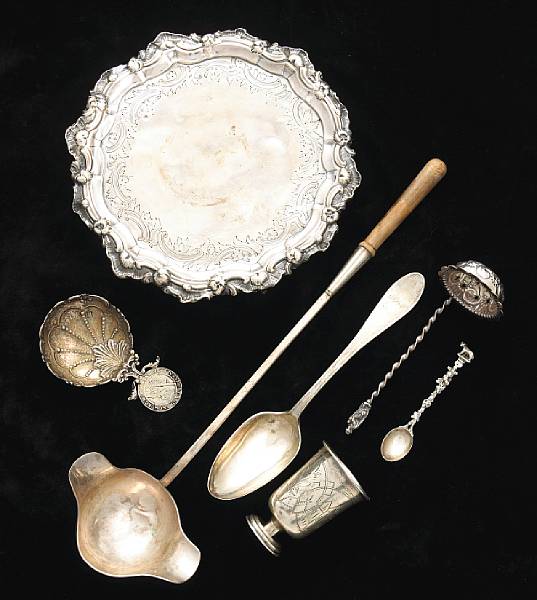 Appraisal: A continental silver group of table articles and flatware Comprising