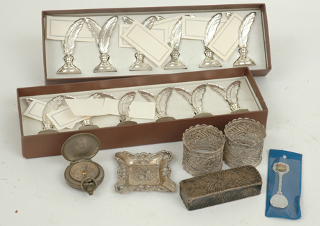 Appraisal: A SMALL COLLECTION OF SILVER Including a dish napkin rings