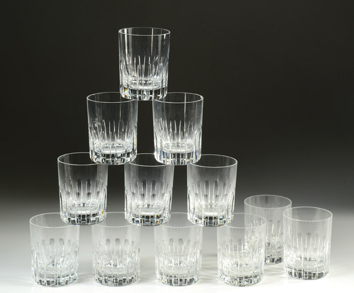 Appraisal: SET OF TWELVE BACCARAT CUT CRYSTAL BARWARE Double Old Fashioned