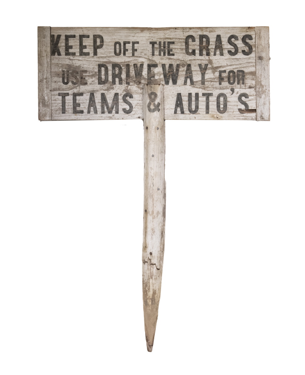 Appraisal: CIRCA MAINE AUTOMOBILE ROAD RULES SIGN Double-sided painted pine sign