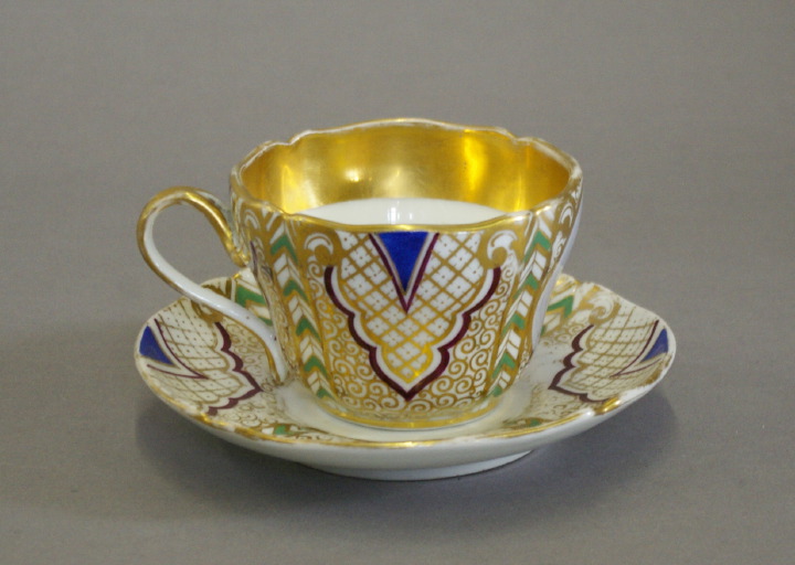 Appraisal: Attractive Franco-Bohemian Richly Gilded and Polychromed Porcelain Breakfast Coffee Cup