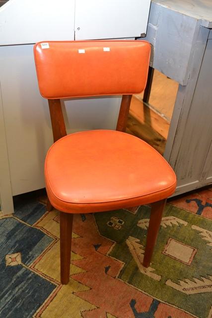 Appraisal: A SET OF SIX 'S ORANGE VINYL DINING CHAIRS A