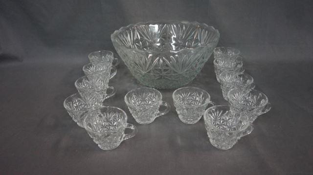 Appraisal: Anchor Hocking Glass - EAPC Pineapple punch set with Punch