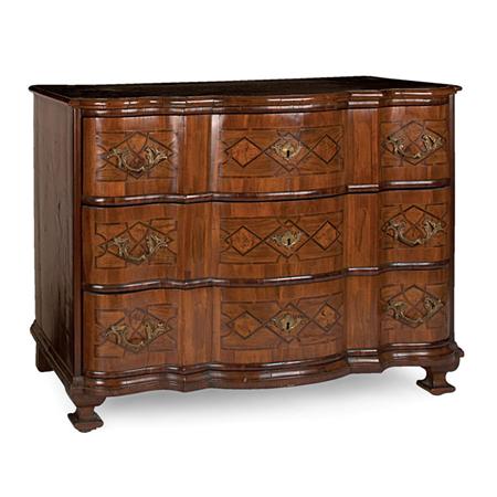 Appraisal: South German Baroque Walnut and Marquetry Commode Estimate -