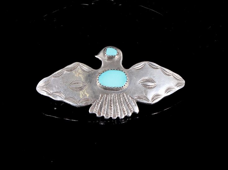 Appraisal: Zuni Sterling Silver Turquoise Hair Barrette This is a signed