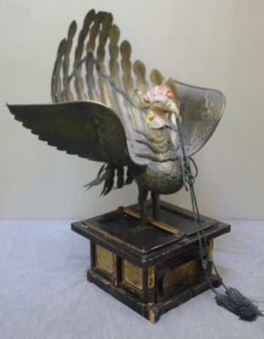 Appraisal: Unusual Asian Mixed Metal Sculpture of a Bird Possibly a