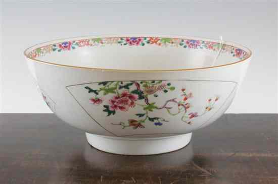 Appraisal: A Chinese export famille rose punch bowl Qianlong period -