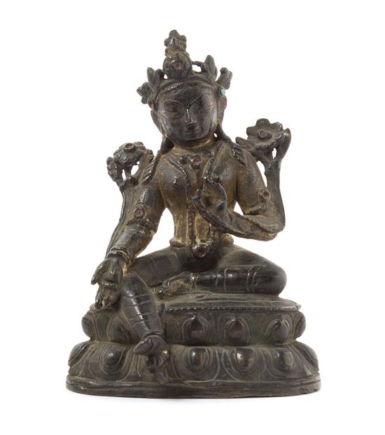 Appraisal: Sale Lot A Sino-Tibetan Bronze Figure of Tara th th