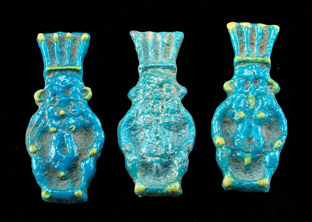 Appraisal: Egyptian Faience Amulets - Dwarf Diety Bes Ancient Egypt Third