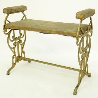 Appraisal: Vintage Gilt Metal Small Bench Unsigned Wear soiling Measures H