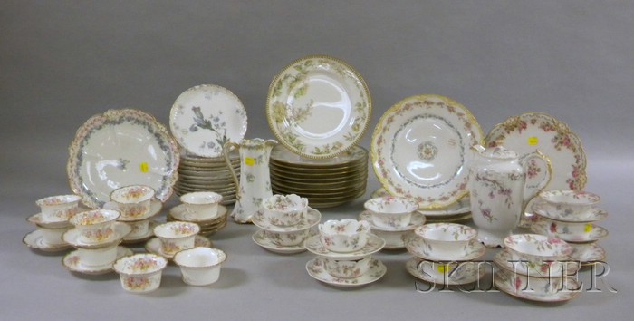 Appraisal: Large Group of Limoges Floral Decorated China including thirteen assorted