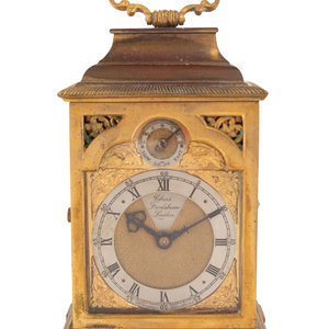 Appraisal: An English Gilt Bronze Carriage Clock Charles Frodsham London Retailed