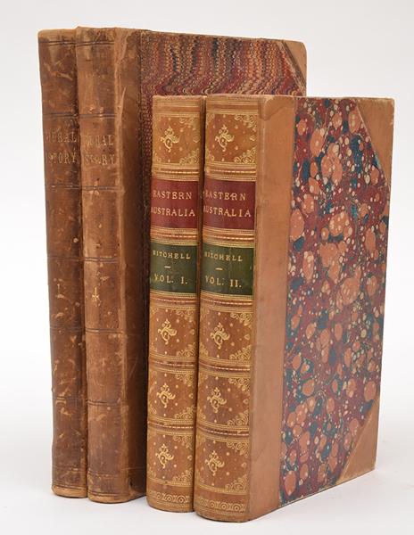 Appraisal: FOUR LEATHER BOUND TEXTS ON SUBJECTS INCLUDING NATURAL HISTORY