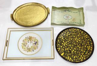 Appraisal: lot of Moderne painted serving trays consisting of a circular