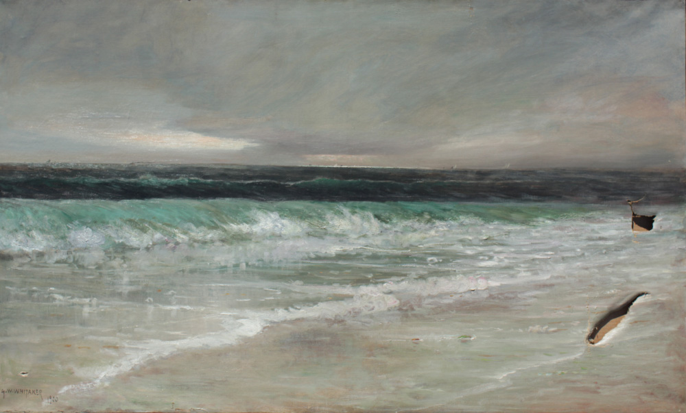 Appraisal: WHITAKER George W American - Panoramic Beach Surf with Approaching